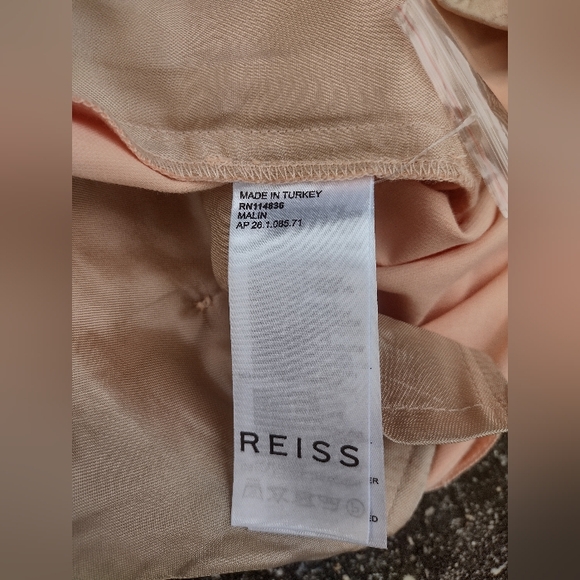 Reiss Malin High Waist Wide Leg Apricot Peach Dress Pants US 8 NWOT - Picture 9 of 11